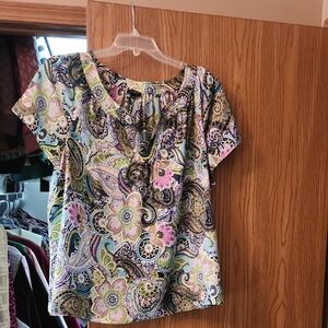 Talbots Multicolor Floral Paisley Blouse
